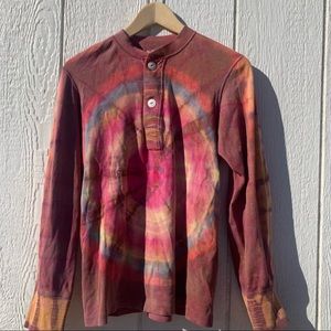 Vintage Tie Dyed Wool/Cotton long sleeve shirt